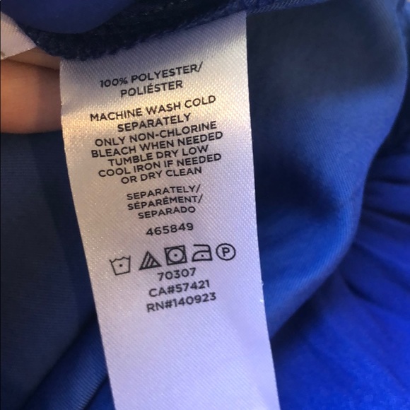 LOFT NWT Royal Blue romper w/tie back &cinch waist - Picture 7 of 7